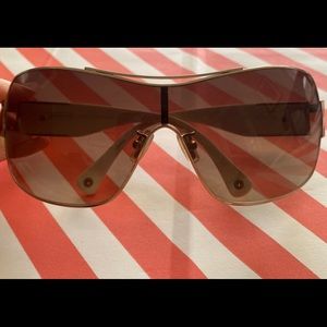 Authentic Coach Women’s Aviator Sunglasses, Color: Hazel and White